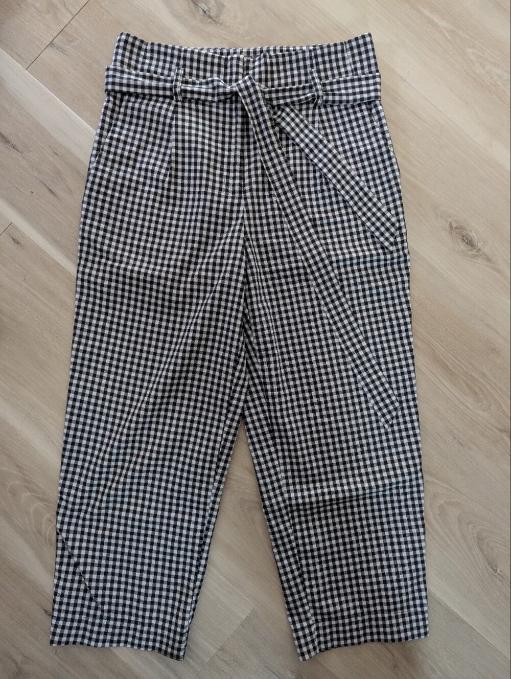 Tristan Gingham Barrel Leg Pants